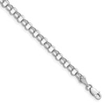 14k Gold Solid Double Link Charm Bracelet, 3-11 mm - 14k White Gold / 4.5 mm / 8 in