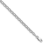 Gold Double Link Charm Bracelet - 14k White Gold / 3.5 mm / 5.5 in