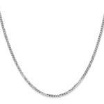 Gold (10K & 14K) Flat Beveled Curb Chain - 14k White Gold / 16 in / 2.2 mm