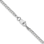 Gold (10K & 14K) Flat Beveled Curb Chain - 14k White Gold / 16 in / 2.2 mm