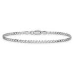 Gold (10K & 14K) Flat Beveled Curb Chain Bracelet - 14k White Gold / 7 in / 2.2 mm