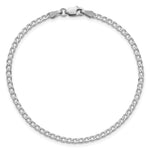 Gold (10K & 14K) Flat Beveled Curb Chain Bracelet - 14k White Gold / 7 in / 2.2 mm