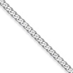 Gold (10K & 14K) Flat Beveled Curb Chain - 14k White Gold / 16 in / 2.2 mm