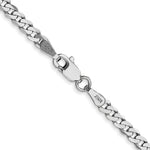 Gold (10K & 14K) Flat Beveled Curb Chain - 14k White Gold / 16 in / 2.9 mm