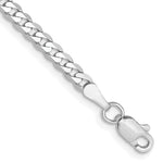 Gold (10K & 14K) Flat Beveled Curb Chain Bracelet - 14k White Gold / 7 in / 2.9 mm