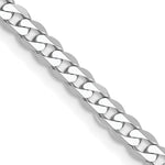 Gold (10K & 14K) Flat Beveled Curb Chain - 14k White Gold / 16 in / 2.9 mm
