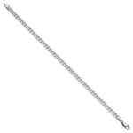 Gold (10K & 14K) Flat Beveled Curb Chain Bracelet - 14k White Gold / 7 in / 3.9 mm