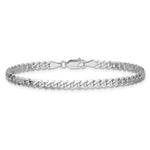 Gold (10K & 14K) Flat Beveled Curb Chain Bracelet - 14k White Gold / 7 in / 3.9 mm