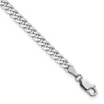Gold (10K & 14K) Flat Beveled Curb Chain Bracelet - 14k White Gold / 7 in / 3.9 mm
