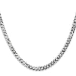 Gold (10K & 14K) Flat Beveled Curb Chain - 14k White Gold / 18 in / 4.75 mm
