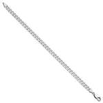 Gold (10K & 14K) Flat Beveled Curb Chain Bracelet - 14k White Gold / 7 in / 4.75 mm