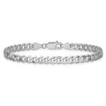 Gold (10K & 14K) Flat Beveled Curb Chain Bracelet - 14k White Gold / 7 in / 4.75 mm