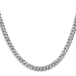 Gold (10K & 14K) Flat Beveled Curb Chain - 14k White Gold / 18 in / 5.75 mm