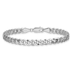Gold (10K & 14K) Flat Beveled Curb Chain Bracelet - 14k White Gold / 7 in / 5.75 mm