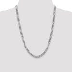 Gold (10K & 14K) Flat Beveled Curb Chain - 14k White Gold / 24 in / 6.25 mm