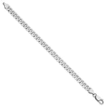 Gold (10K & 14K) Flat Beveled Curb Chain Bracelet - 14k White Gold / 7 in / 6.25 mm