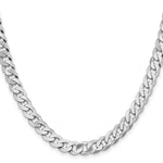 Gold (10K & 14K) Flat Beveled Curb Chain - 14k White Gold / 18 in / 7.25 mm
