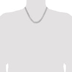 Gold (10K & 14K) Flat Beveled Curb Chain - 14k White Gold / 18 in / 7.25 mm