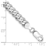 Gold (10K & 14K) Flat Beveled Curb Chain Bracelet - 14k White Gold / 8 in / 7.25 mm