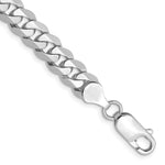 Gold (10K & 14K) Flat Beveled Curb Chain Bracelet - 14k White Gold / 8 in / 7.25 mm