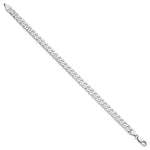 Gold (10K & 14K) Flat Beveled Curb Chain Bracelet - 14k White Gold / 9 in / 7.25 mm
