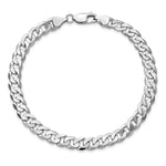 Gold (10K & 14K) Flat Beveled Curb Chain Bracelet - 14k White Gold / 9 in / 7.25 mm