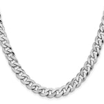 Gold (10K & 14K) Flat Beveled Curb Chain - 14k White Gold / 20 in / 8 mm