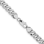 Gold (10K & 14K) Flat Beveled Curb Chain - 14k White Gold / 20 in / 8 mm