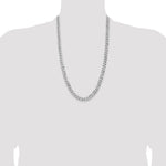 Gold (10K & 14K) Flat Beveled Curb Chain - 14k White Gold / 26 in / 8 mm