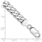 Gold (10K & 14K) Flat Beveled Curb Chain Bracelet - 14k White Gold / 8 in / 8 mm