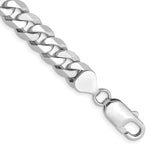 Gold (10K & 14K) Flat Beveled Curb Chain Bracelet - 14k White Gold / 8 in / 8 mm