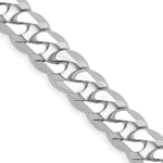 Gold (10K & 14K) Flat Beveled Curb Chain - 14k White Gold / 20 in / 8 mm
