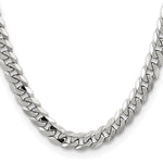 Gold (10K & 14K) Flat Beveled Curb Chain - 14k White Gold / 20 in / 8.5 mm