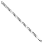 Gold (10K & 14K) Flat Beveled Curb Chain Bracelet - 14k White Gold / 8 in / 8.5 mm