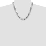 Gold (10K & 14K) Flat Beveled Curb Chain - 14k White Gold / 20 in / 9.5 mm