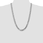Gold (10K & 14K) Flat Beveled Curb Chain - 14k White Gold / 26 in / 9.5 mm