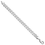 Gold (10K & 14K) Flat Beveled Curb Chain Bracelet - 14k White Gold / 8 in / 9.5 mm