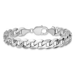 Gold (10K & 14K) Flat Beveled Curb Chain Bracelet - 14k White Gold / 8 in / 9.5 mm