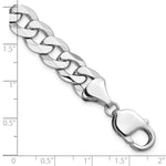 Gold (10K & 14K) Flat Beveled Curb Chain Bracelet - 14k White Gold / 8 in / 9.5 mm