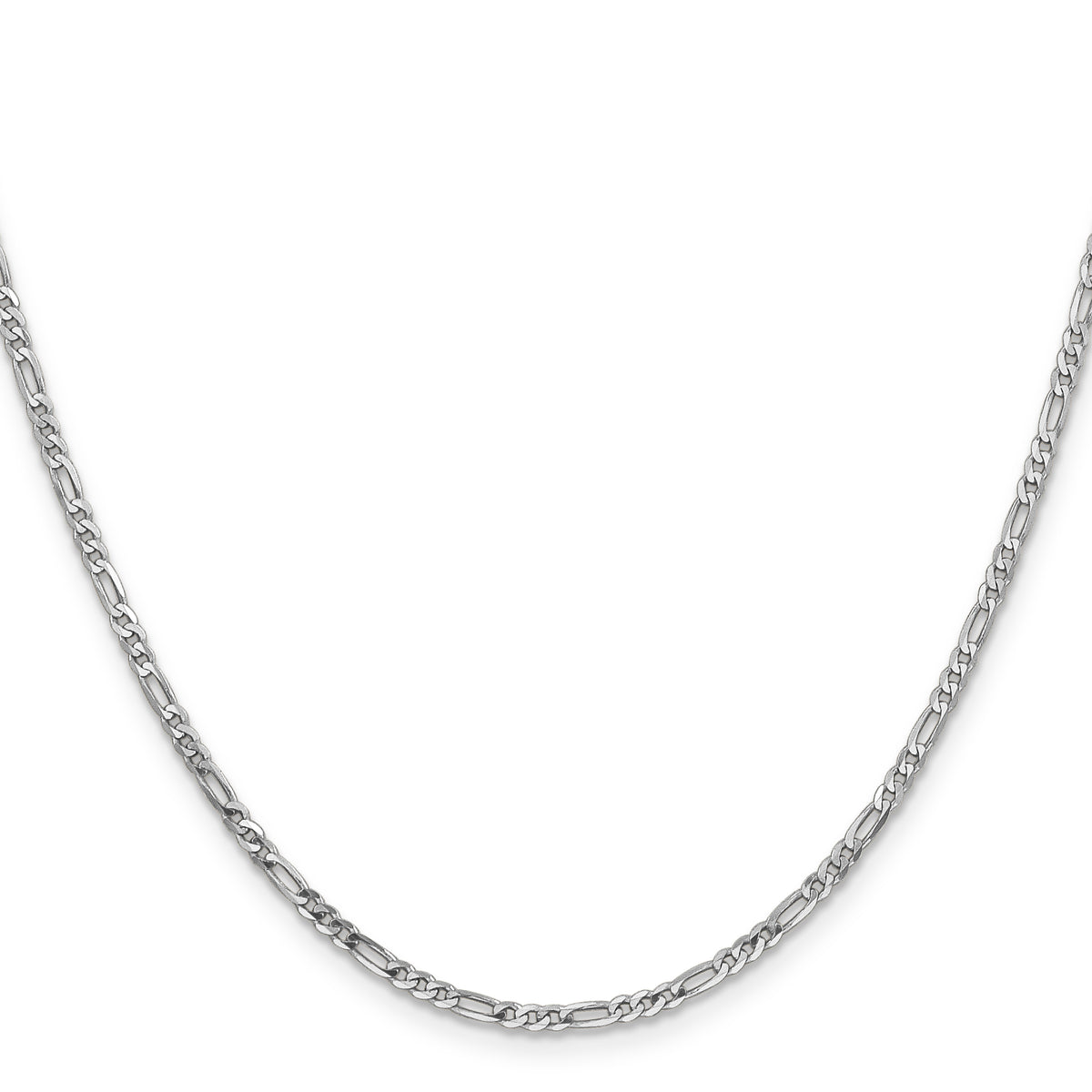 Gold (10K & 14K) Flat Figaro Chain - 14k White Gold / 16 in / 2.25 mm