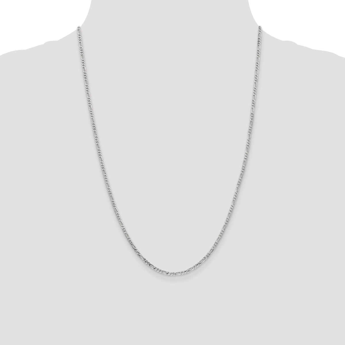 Gold (10K & 14K) Flat Figaro Chain - 14k White Gold / 24 in / 2.25 mm