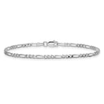 Gold (10K & 14K) Flat Figaro Chain Bracelet - 14k White Gold / 7 in / 2.25 mm