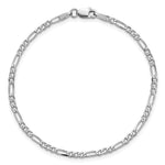 Gold (10K & 14K) Flat Figaro Chain Bracelet - 14k White Gold / 7 in / 2.25 mm