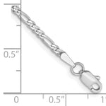 Gold (10K & 14K) Flat Figaro Chain Bracelet - 14k White Gold / 7 in / 2.25 mm