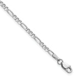 Gold (10K & 14K) Flat Figaro Chain Bracelet - 14k White Gold / 7 in / 2.25 mm