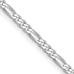 Gold (10K & 14K) Flat Figaro Chain - 14k White Gold / 16 in / 2.25 mm