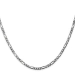 Gold (10K & 14K) Flat Figaro Chain - 14k White Gold / 16 in / 2.75 mm