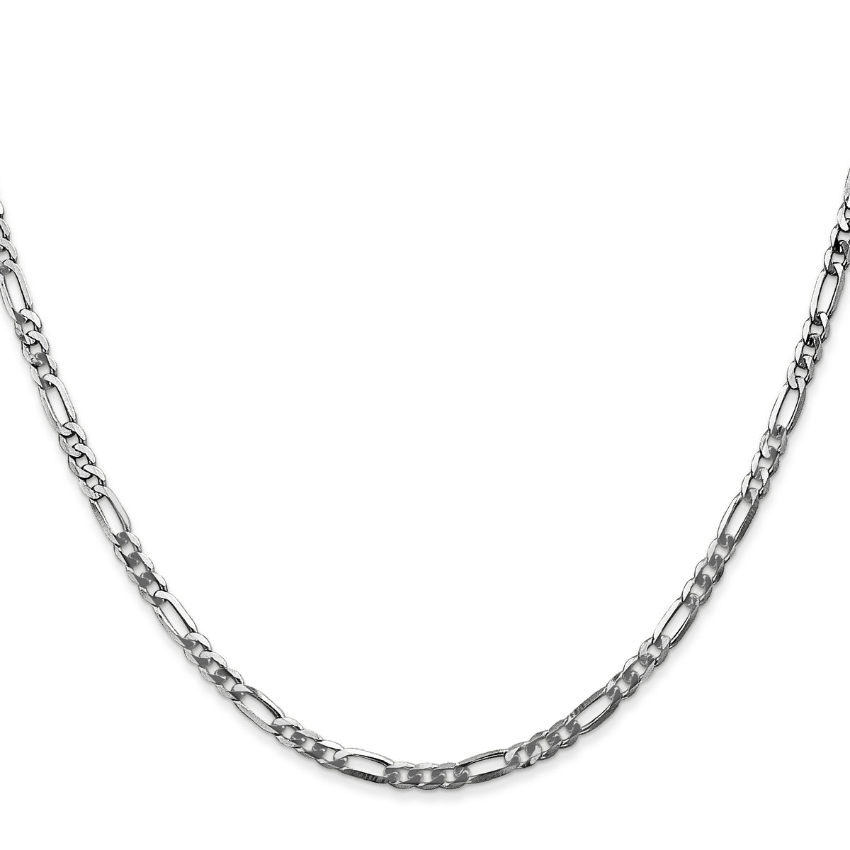 Gold (10K & 14K) Flat Figaro Chain - 14k White Gold / 16 in / 2.75 mm