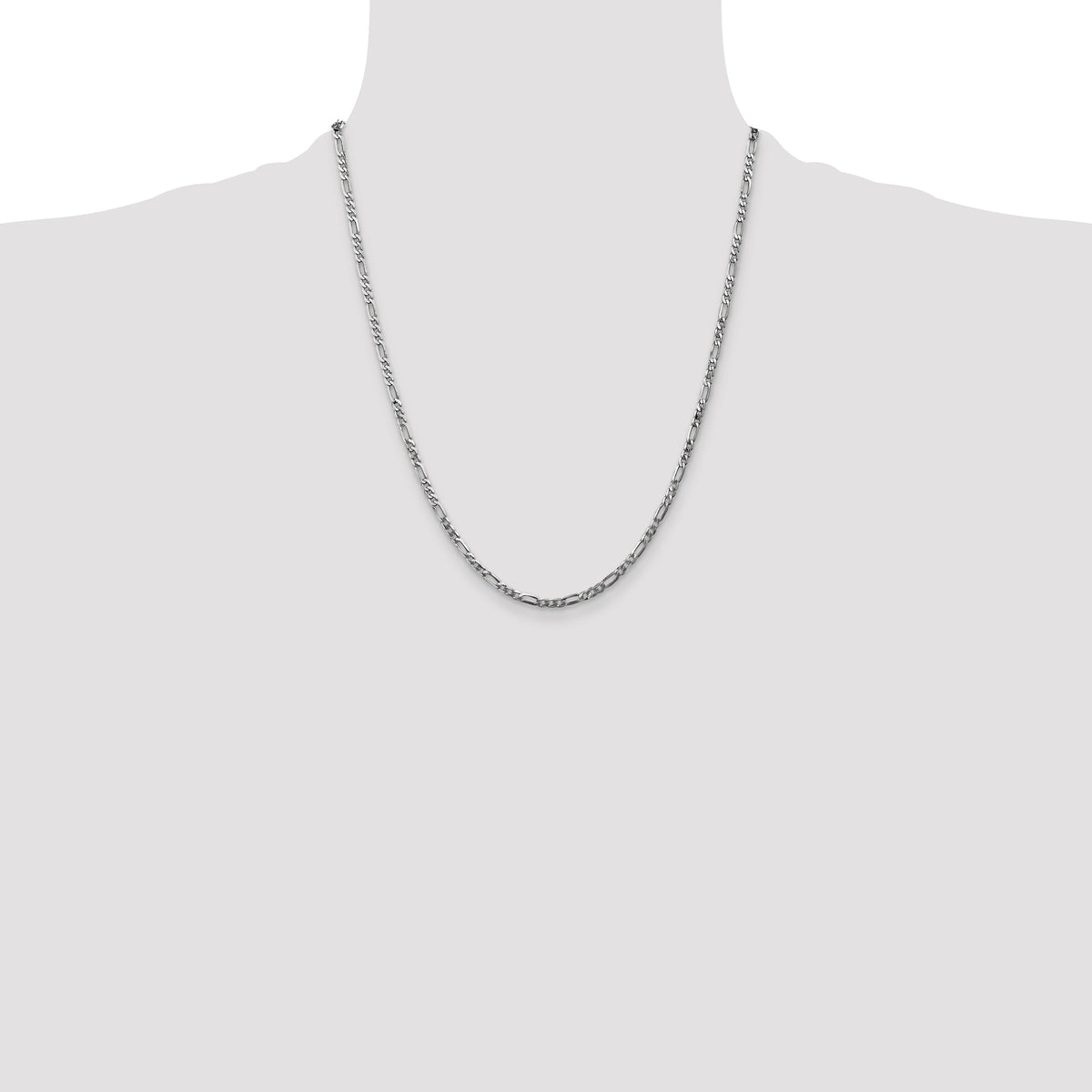 Gold (10K & 14K) Flat Figaro Chain - 14k White Gold / 22 in / 2.75 mm
