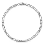 Gold (10K & 14K) Flat Figaro Chain Bracelet - 14k White Gold / 7 in / 2.75 mm